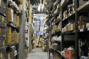 Urbane Cyclist's parts department tour, rows upon rows of parts and accessories